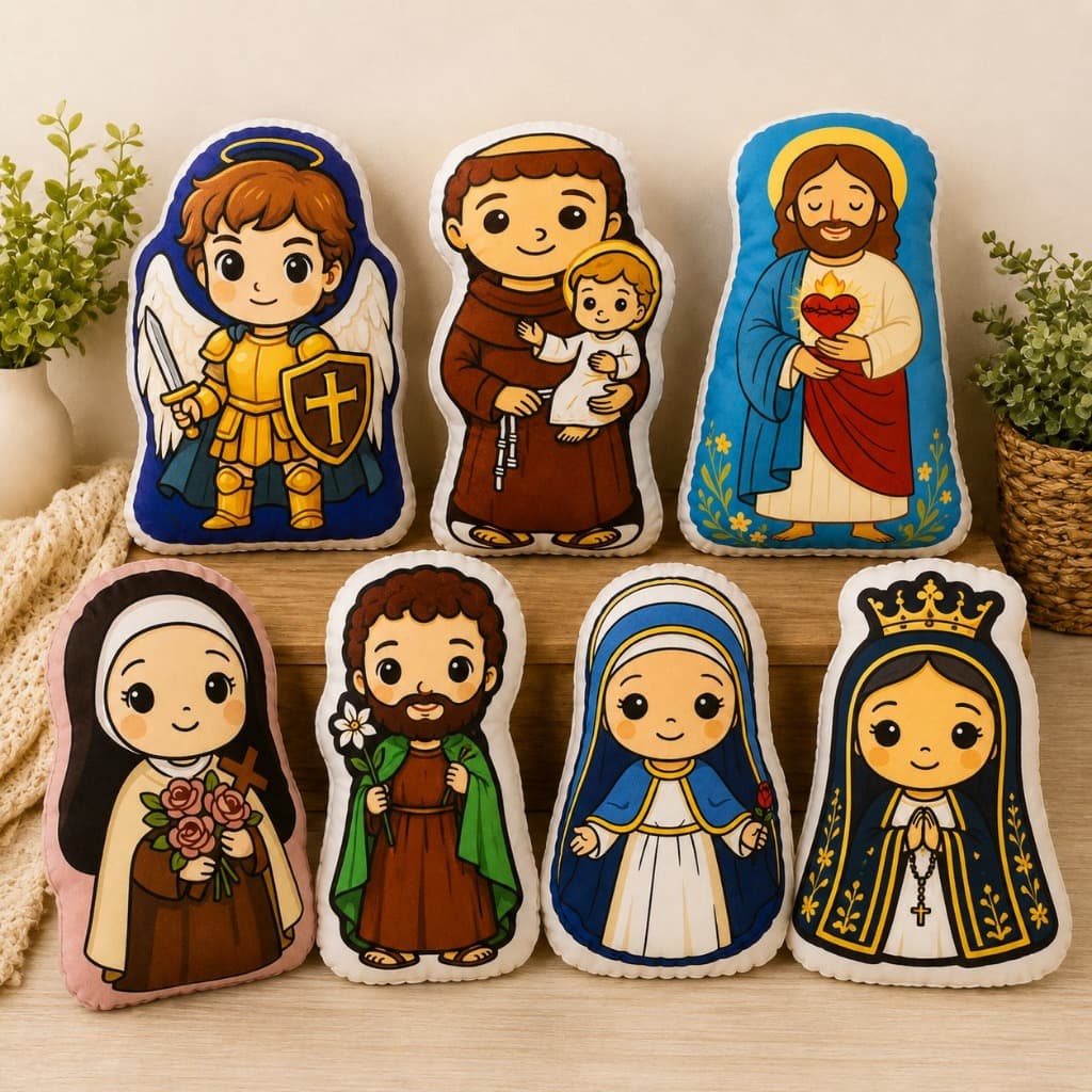 Almofada Decorativa Religiosa 30cm Decoraçao, presente - Conforto, Fé e Beleza