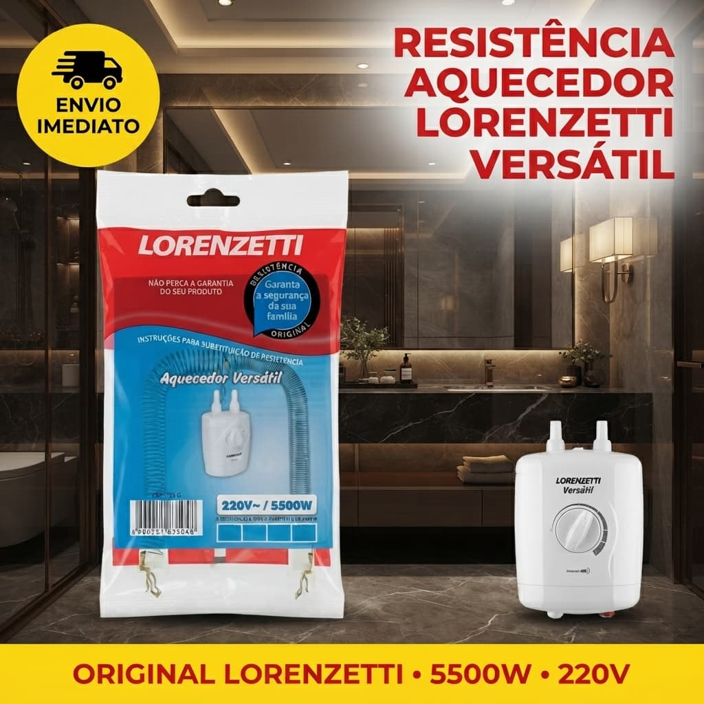 Resistência Original Aquecedor Lorenzetti Versátil 220v 5500w Branco