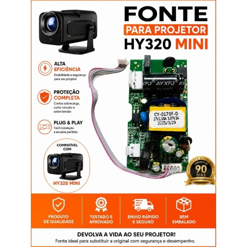 Fonte para Projetor HY320 MiniFonte de alimentação peça de reposição