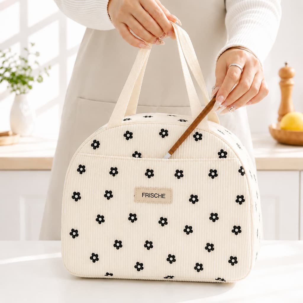 Bolsa Térmica Feminina Lancheira Térmica para Marmita 6,5L Impermeável Trabalho Escola Piquenique Portátil