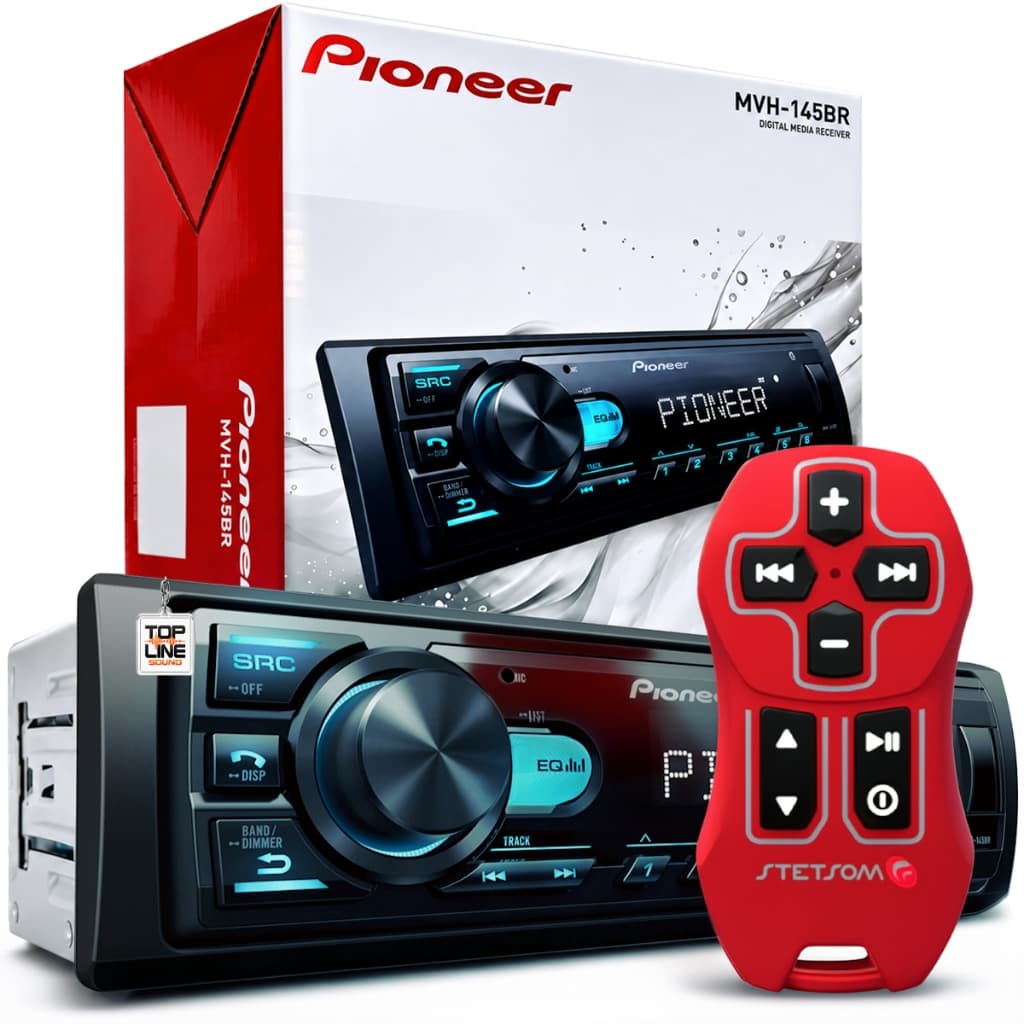 Radio Mp3 Player Pioneer Bluetooth Usb Completo + Controle Longa Distancia Stetsom 200m