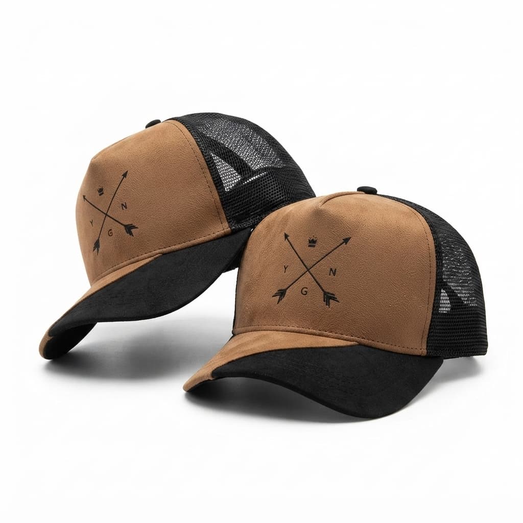 Boné Trucker Caminhoneiro Young Country Camurça Masculino Feminino Aba Curva Ajustável Telinha Respirável Premium