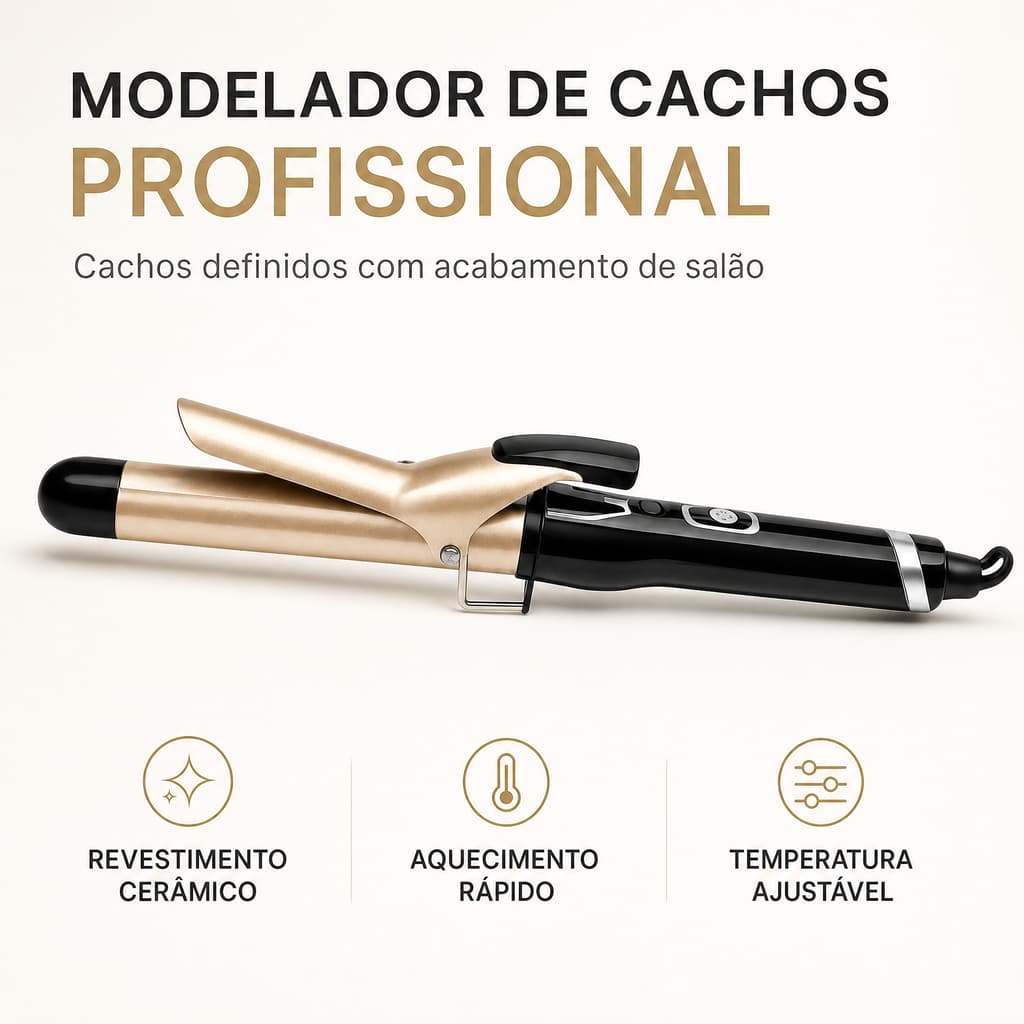 Modelador de Cachos Profissional Cerâmico Bivolt: Babyliss Modelador de Cabelo com Ajuste de Temperatura e Anti-Frizz