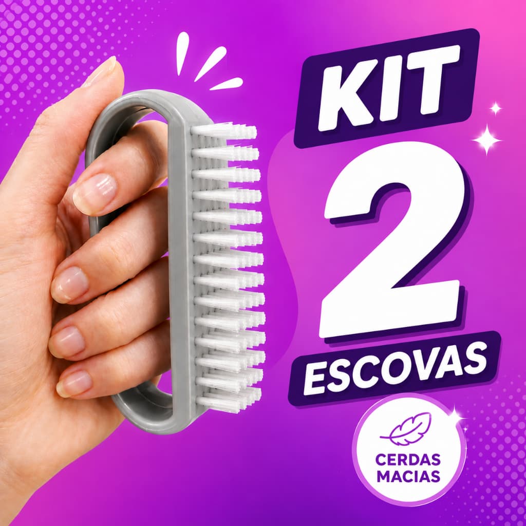 Kit c/2 Escovinhas Uso Geral Multiuso com Alça Linha Profissional de Unha Superpro Bettanin