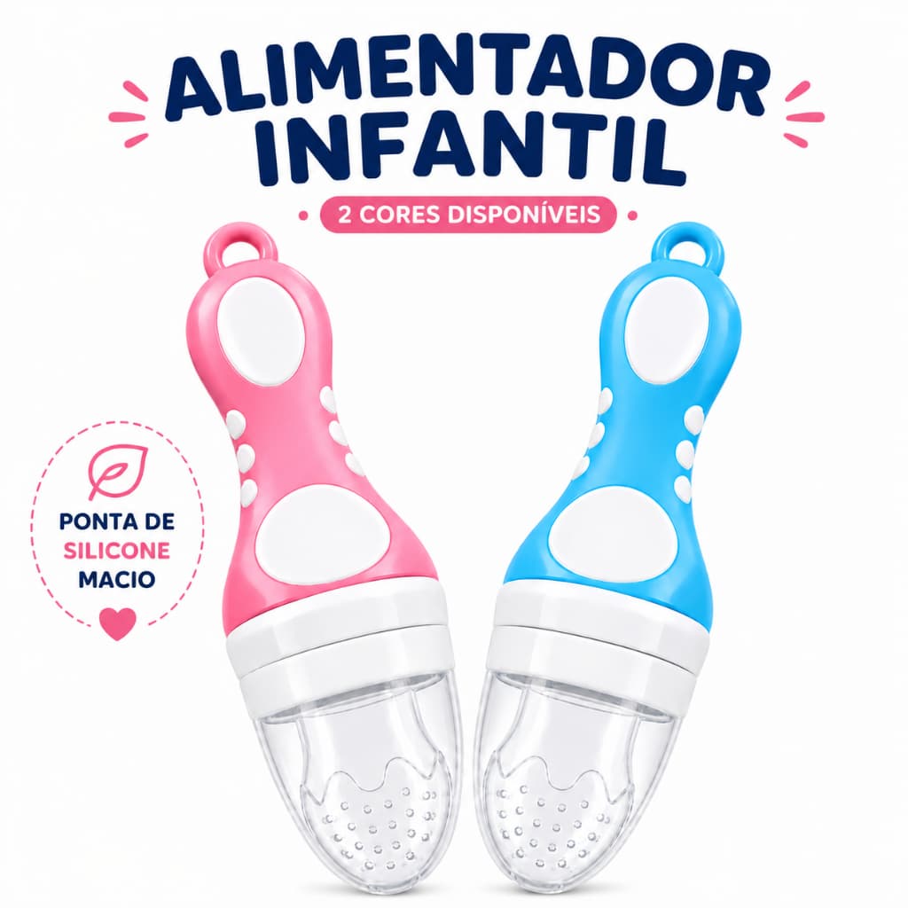 Alimentador Infantil de Frutas para Bebê com Redinha de Silicone