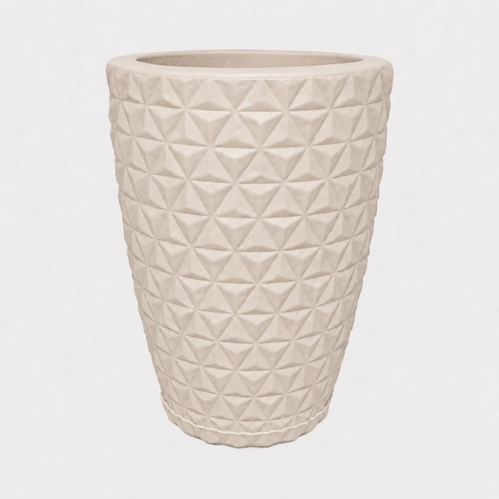 Vasos Para Plantas Coluna Diamante Tamanho GG com Prato Coletor - Vaso Decorativo em Polietileno