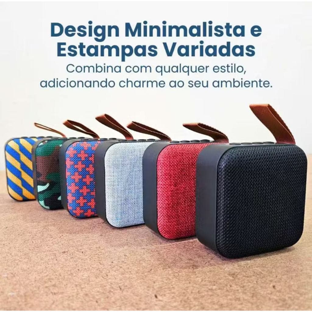 Mini Caixa de Som Bluetooth Portátil – Som Potente, Rádio FM e Design Compacto