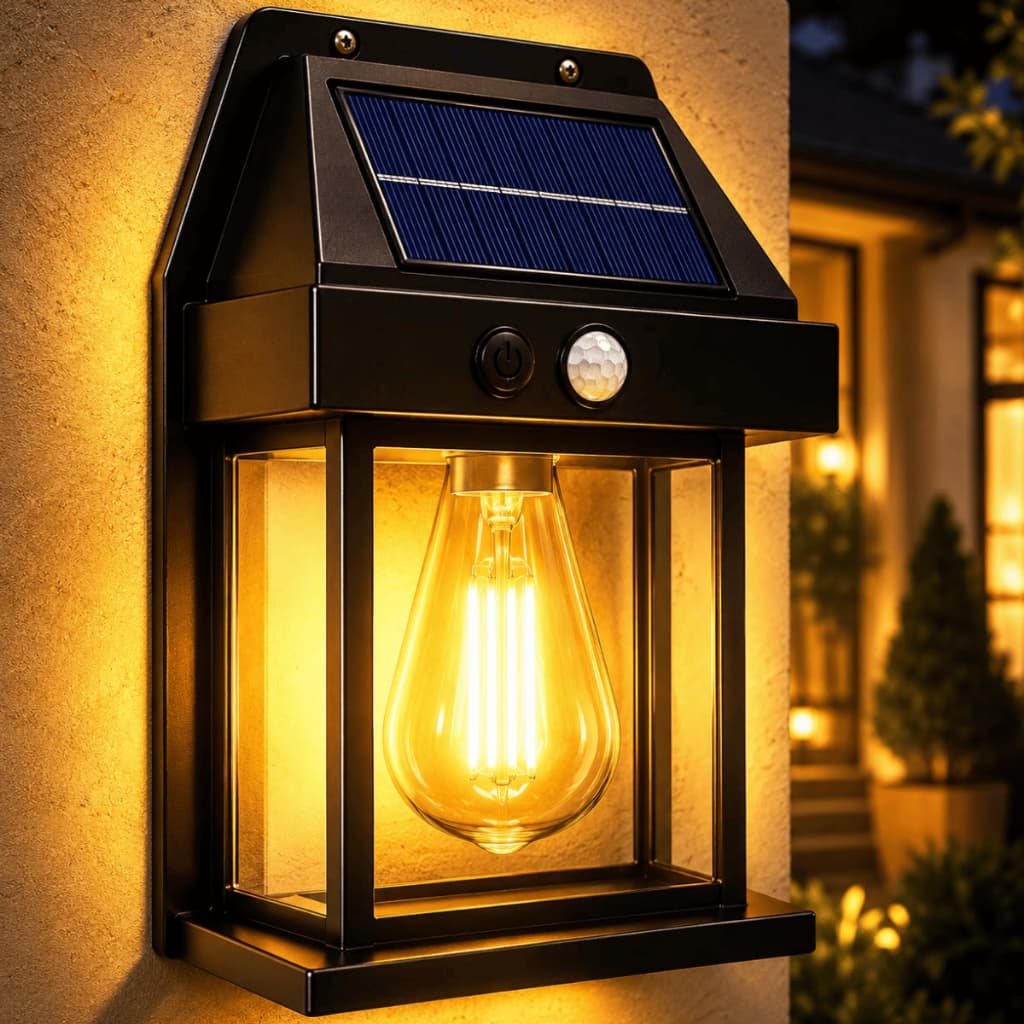 Arandela Luminaria Solar Led Parede Sensor De Movimento Presença 600 Lumens Externa À Prova D'água Jardim Varanda Muros