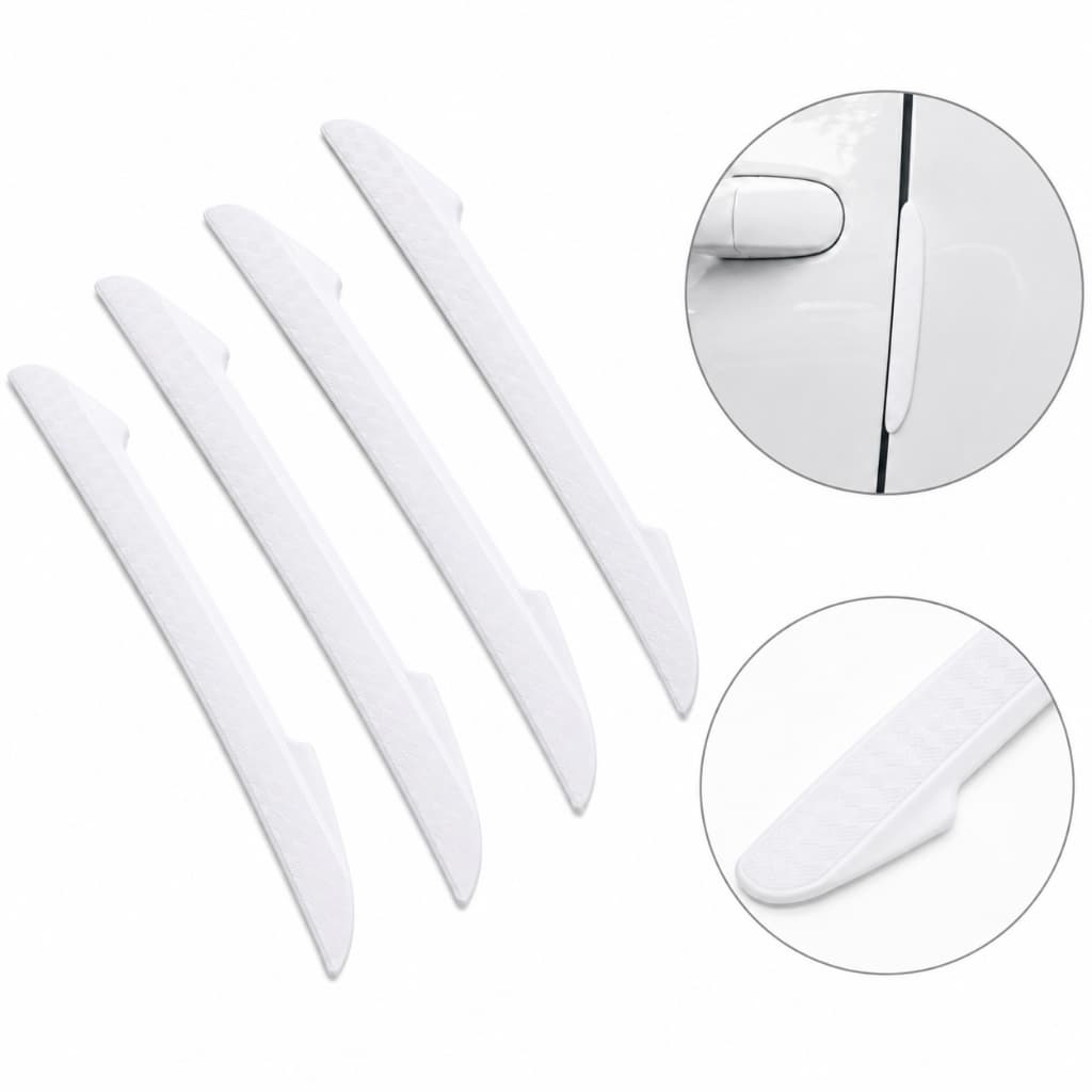 Protetor Adesivo Anti Impacto Silicone Porta Carro 4 Peças Branco Universal Proteção Automotiva