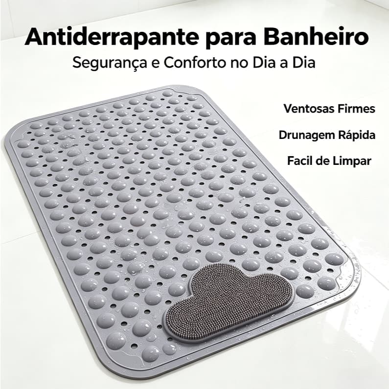 Non-Slip Bathroom Mat Exfoliating Foot Massager with Suction Cup 50x80cm