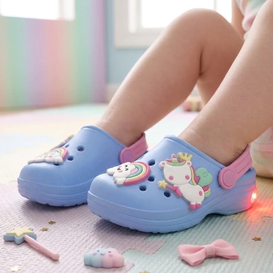 Babuche Com LED Infantil Menina Criança Feminino Divertido Leve e Confortável Promoção Compre Já