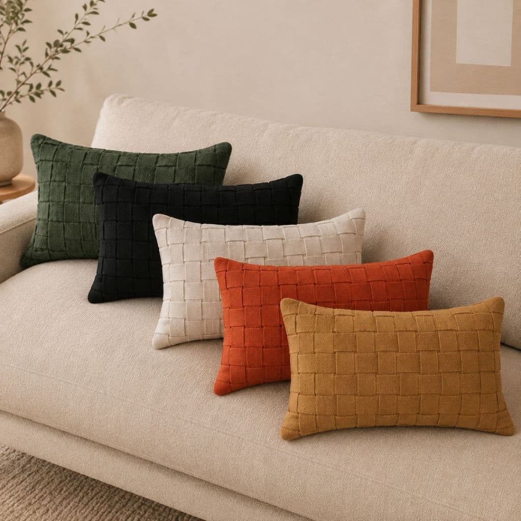Capa de Almofada Baguete Fita 30x50cm Trançada Para Sofá Decorativa Com Cores Variadas e Toque Elegante