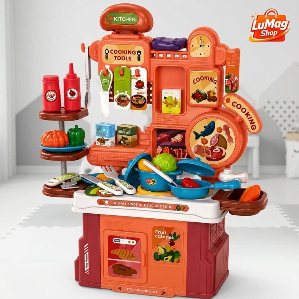 Kit Cozinha Infantil 46 Peças Completo Brinquedo de Cozinha Faz de Conta com Acessórios +3 anos