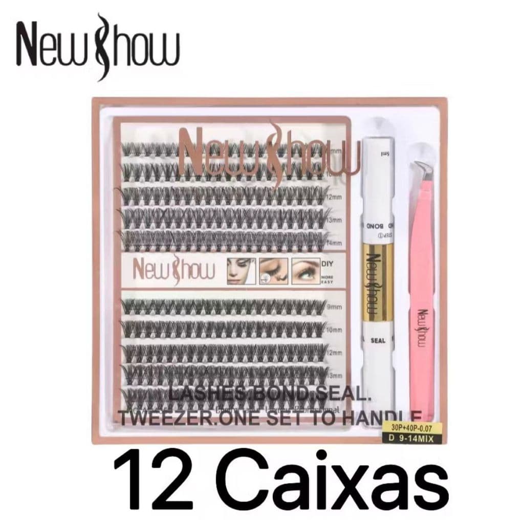 Cilios Postiços New Show 12 Caixas Maquiagem - VIK MAKE STORE