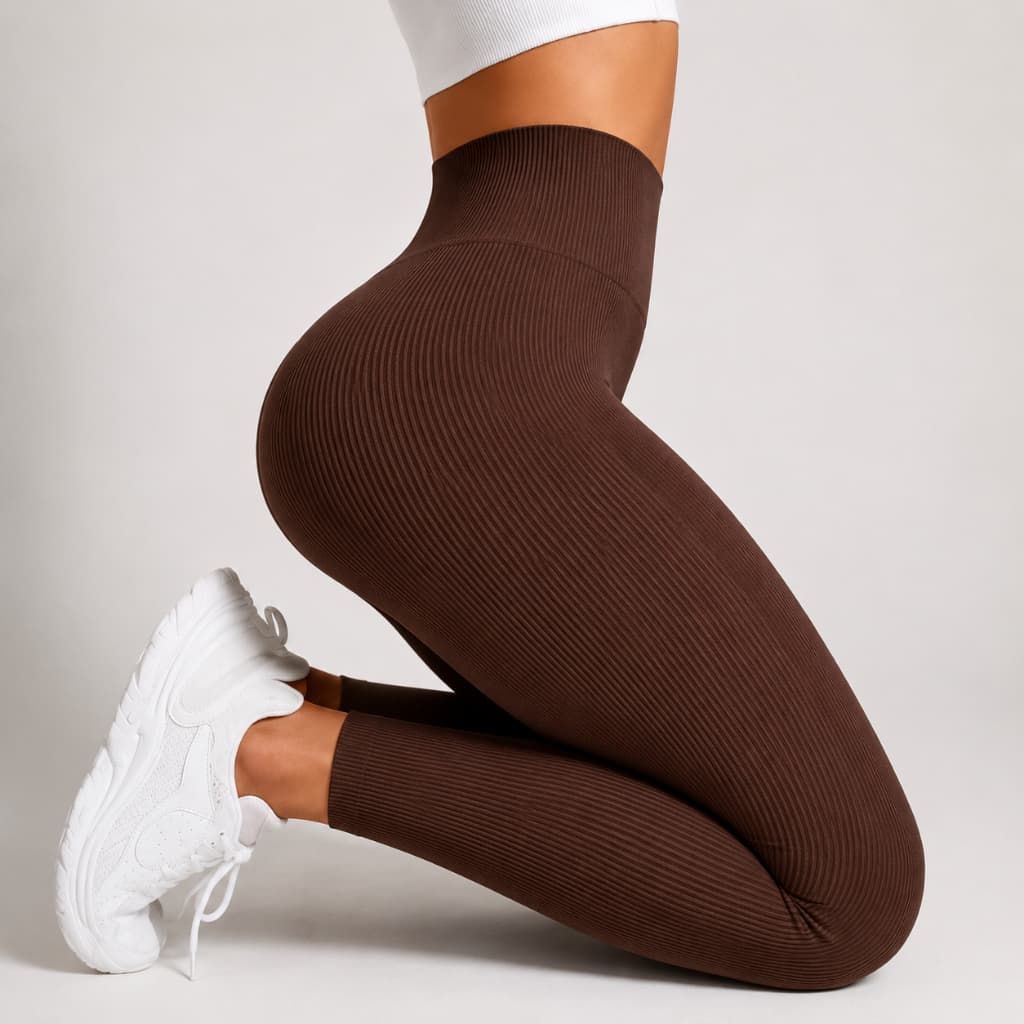 Legging feminina canelada premium leggings  de cintura alta para academia yoga e treinoss