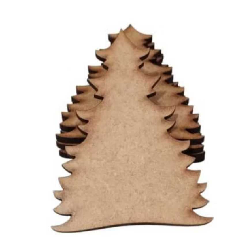 Aplique de árvore natalina mdf 3mm kit com 10 unid