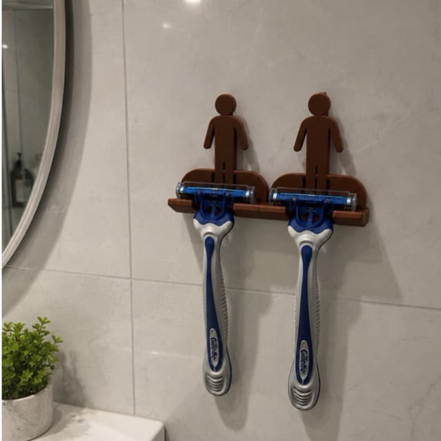 Suporte  | Organizador para Barbeador | Suporte Adesivo Masculino e Feminino