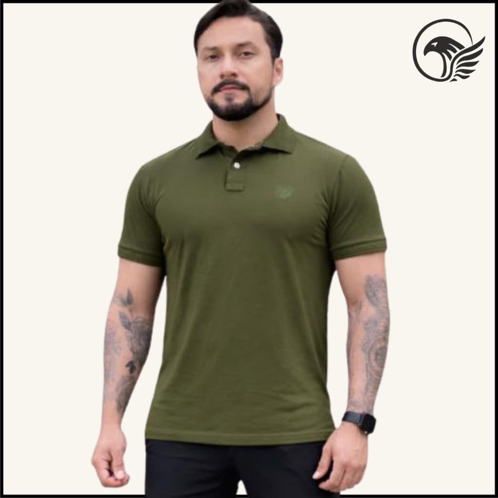 Camisa Polo Masculina Algodão Malha Peruana Premium  Confortável com elástano