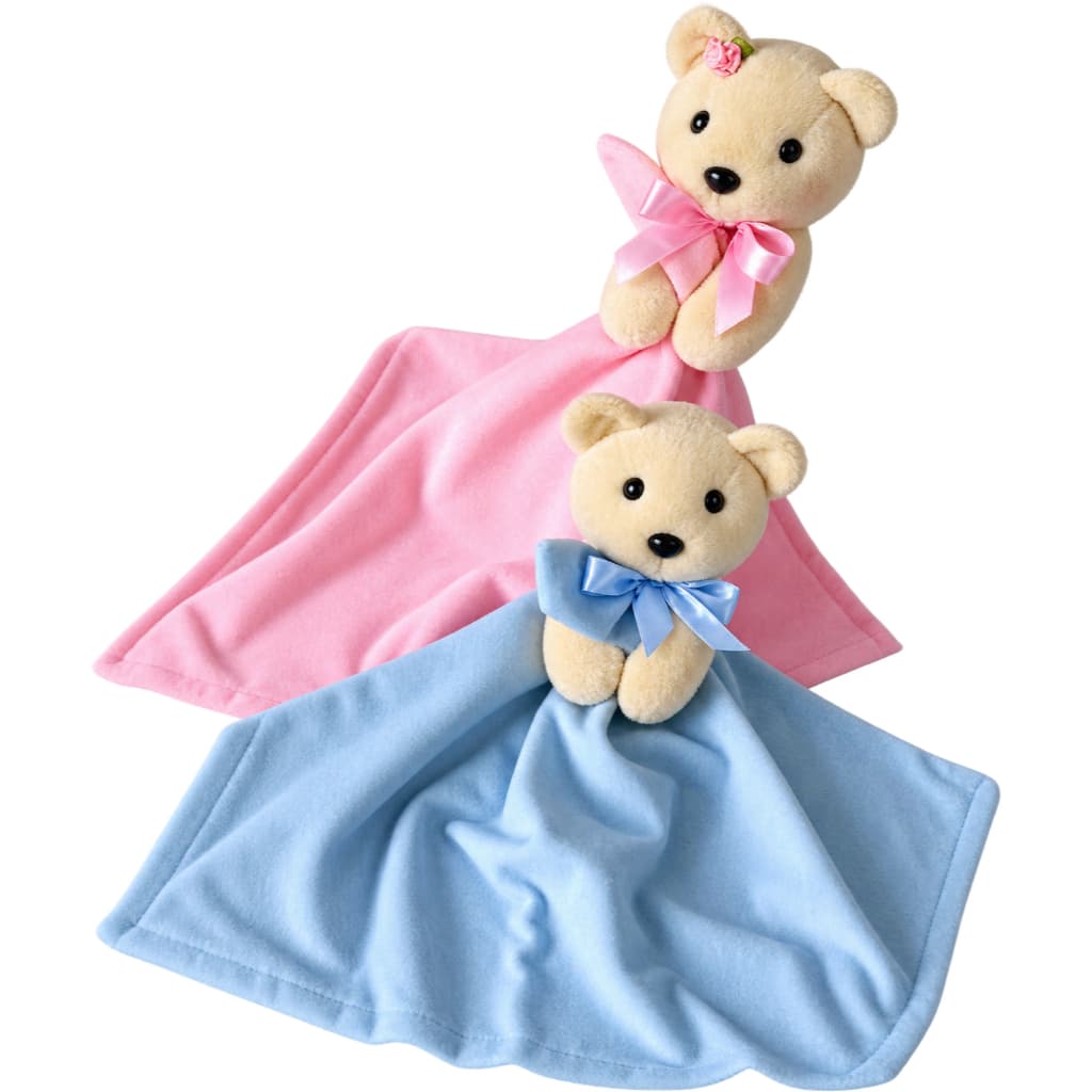 Naninha Bebê Ursinho Antialérgica Pelúcia Macia Paninho Dormir Recém Nascido Menino Menina Rosa Azul