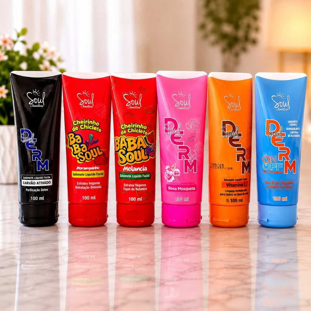 Sabonete Líquido Facial Soul 100ml Limpeza Facial Skincare Várias Opções