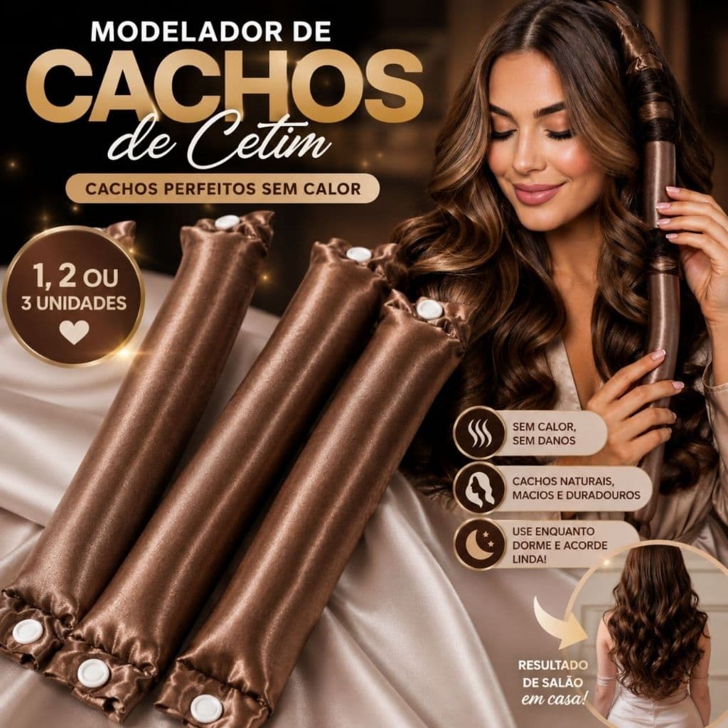 Kit Mini Modelador De Cachos c 3Cetim Sem Calor Rolo Cachos Saudáveis