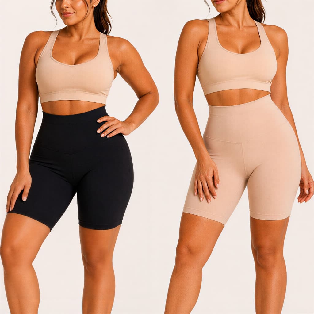 Short Segunda Pele Feminino Bermuda Cinta Modeladora Sem Costura Lisa Confortável - Escolha de Cores Preto e Bege