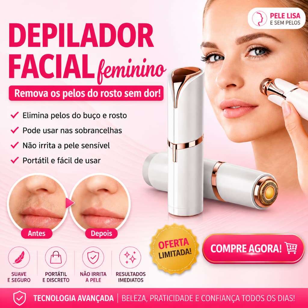 Mini Depilador Facial E Sobrancelha Elétrico BellaLine Pro Caneta Aparadora De Pelos Recarregável USB Com LED Portátil