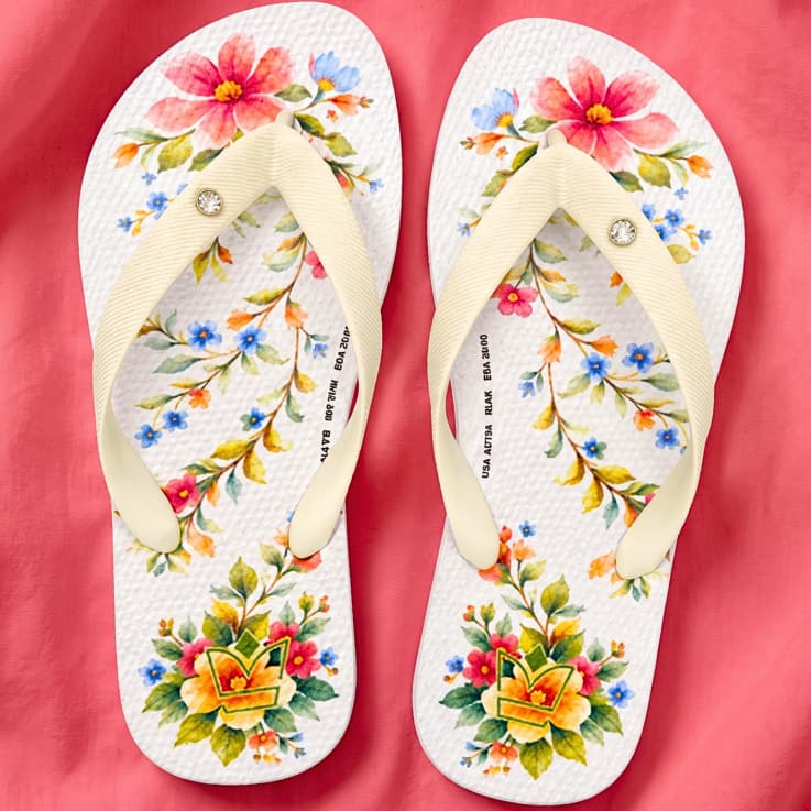 Chinelo Feminino de Dedo Estampas de Verão