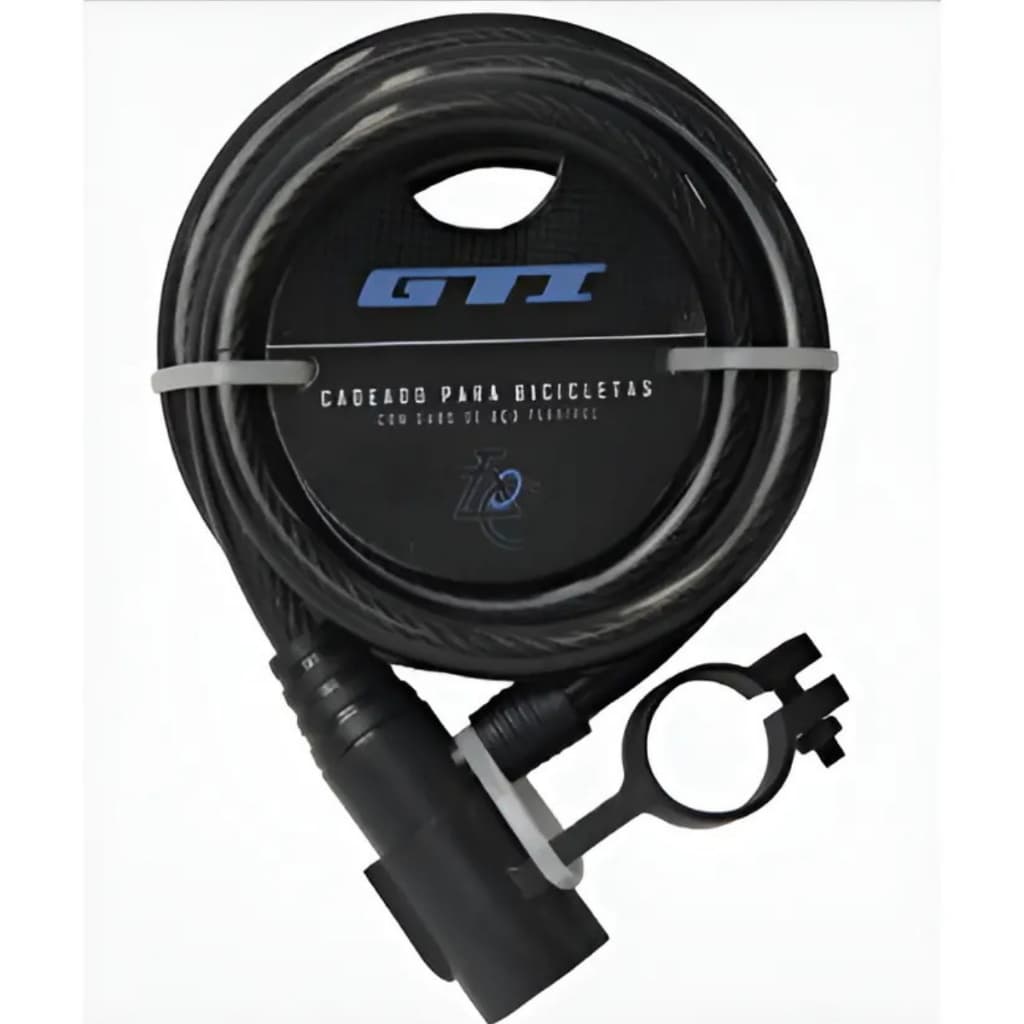 Cadeado Gti 1mx12mm Bicicleta Moto Carro Com Chaves Preto