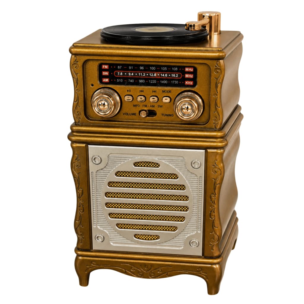 Rádio Vintage Bluetooth Recarregável USB Cartão AM/FM