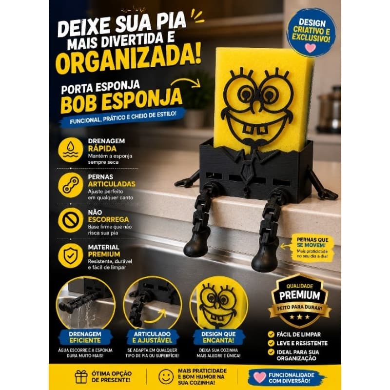 Porta esponja do Bob Esponja