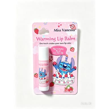 LIP BALM Bálsamo Labial Stitch Muda de Cor Hidratante Miss Vanessa MORANGO