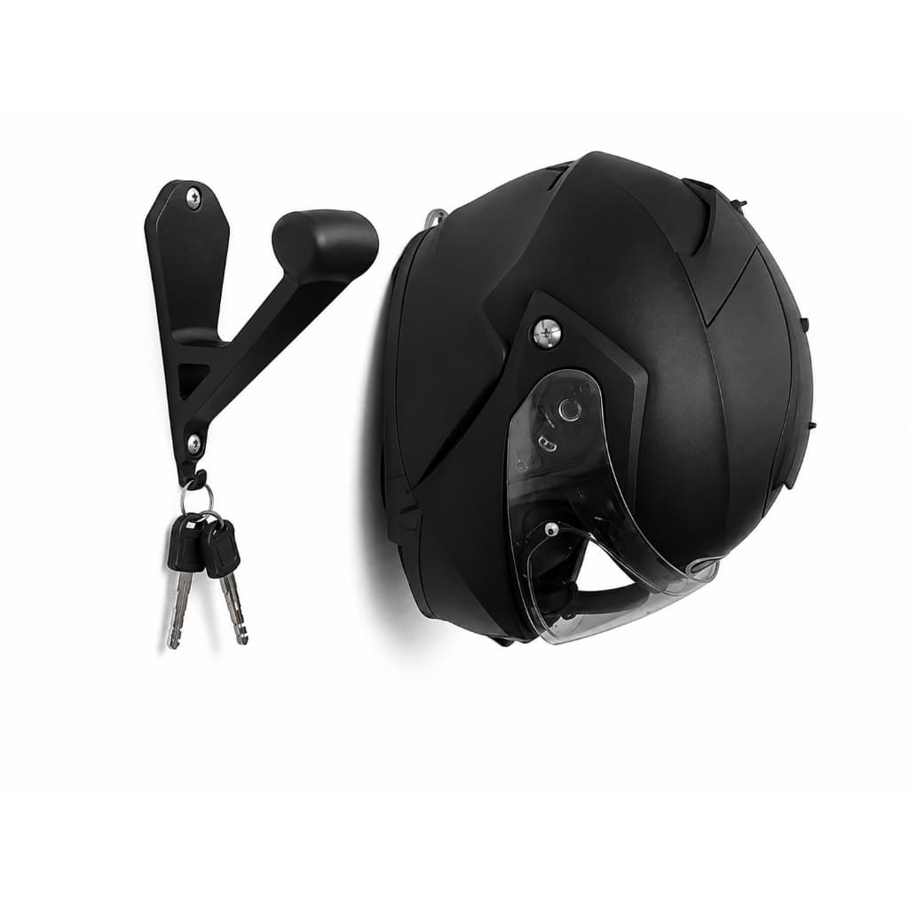 Suporte de Parede para Capacete Moto 17cm Preto Reforçado