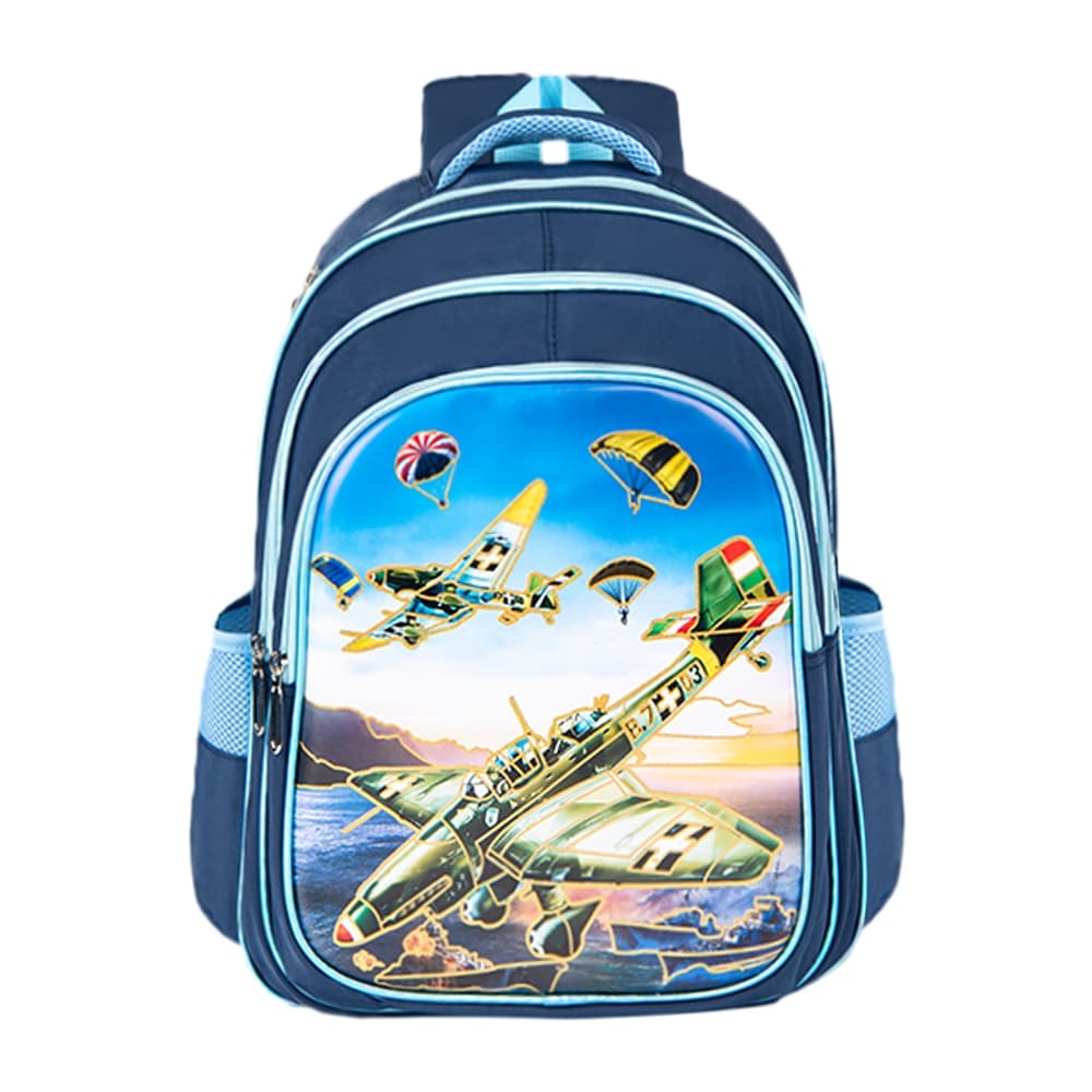 Mochila Infantil Menino Avião Escolar Resistente 40cm Impermeável
