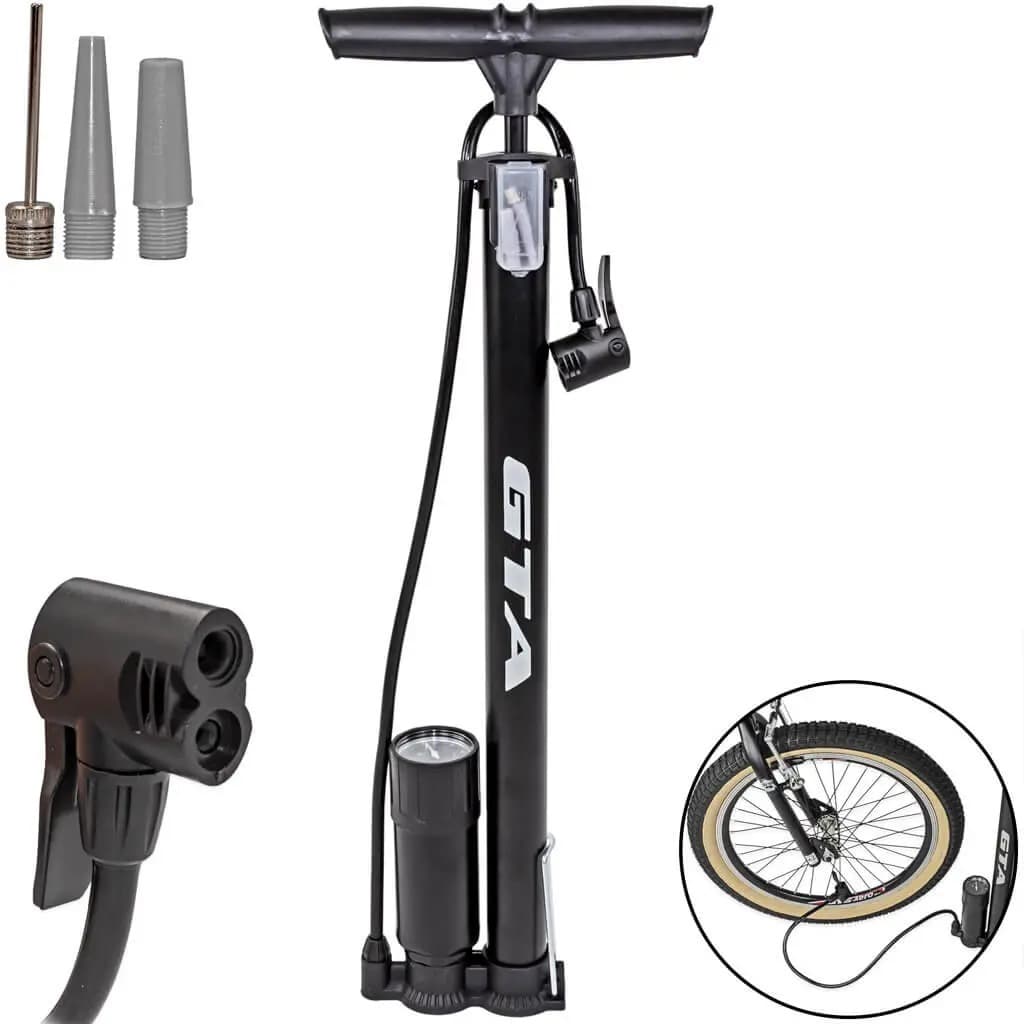 Bomba Ar Manual 160psi Manometro Bike Moto Bola Inflável GTA
