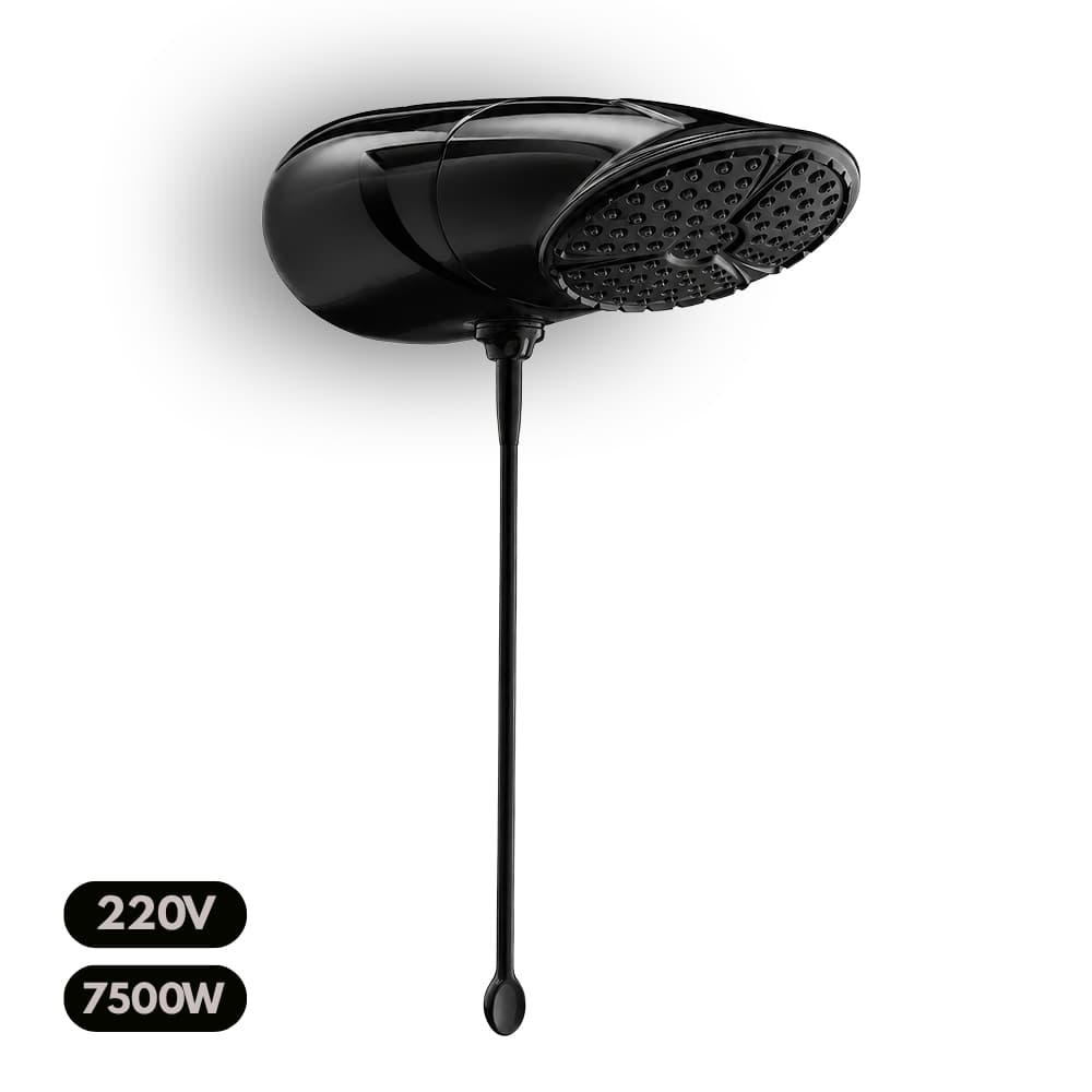 Chuveiro Elétrico Ducha Top Jet Eletrônico Preto Black 220v 7500w Lorenzetti Chuveiro para Banheiro