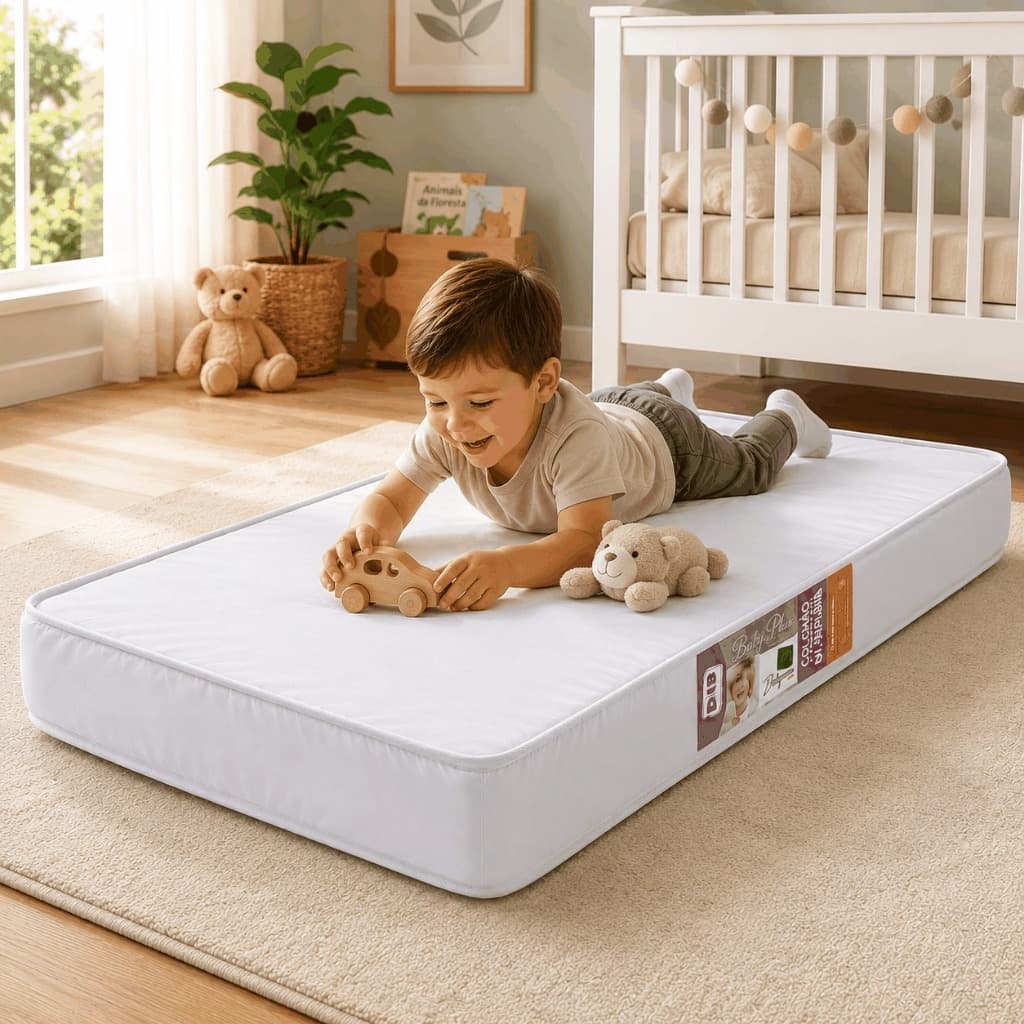 Colchão Baby 100x70x10 Espuma D18 Infantil Liso Aconchegante Antiácaro Berço Americano Premium