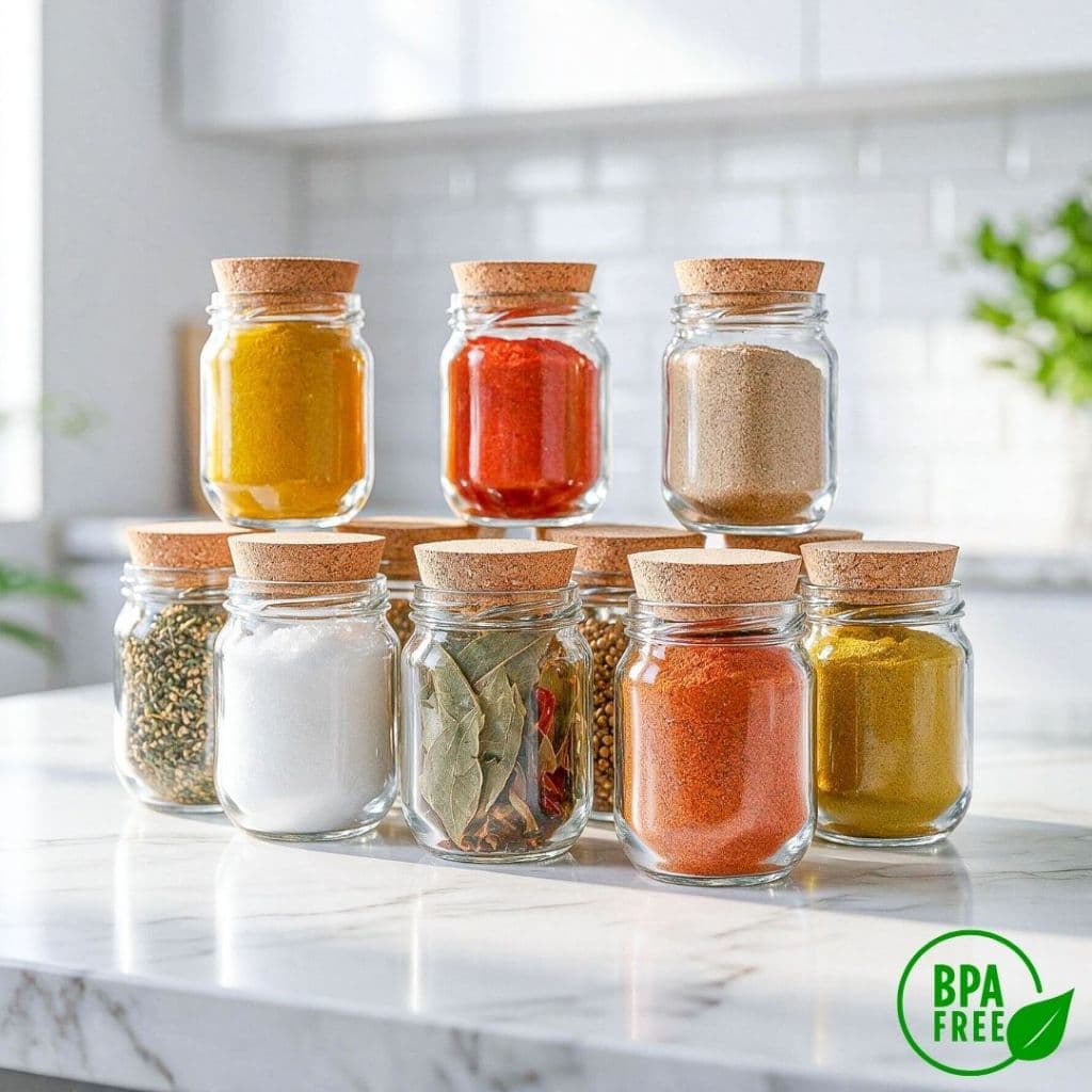 200ML Kit 10 Potes Para Alimentos Com Tampa Cortiça Potes Vidro Potes Pote De Vidro Selado