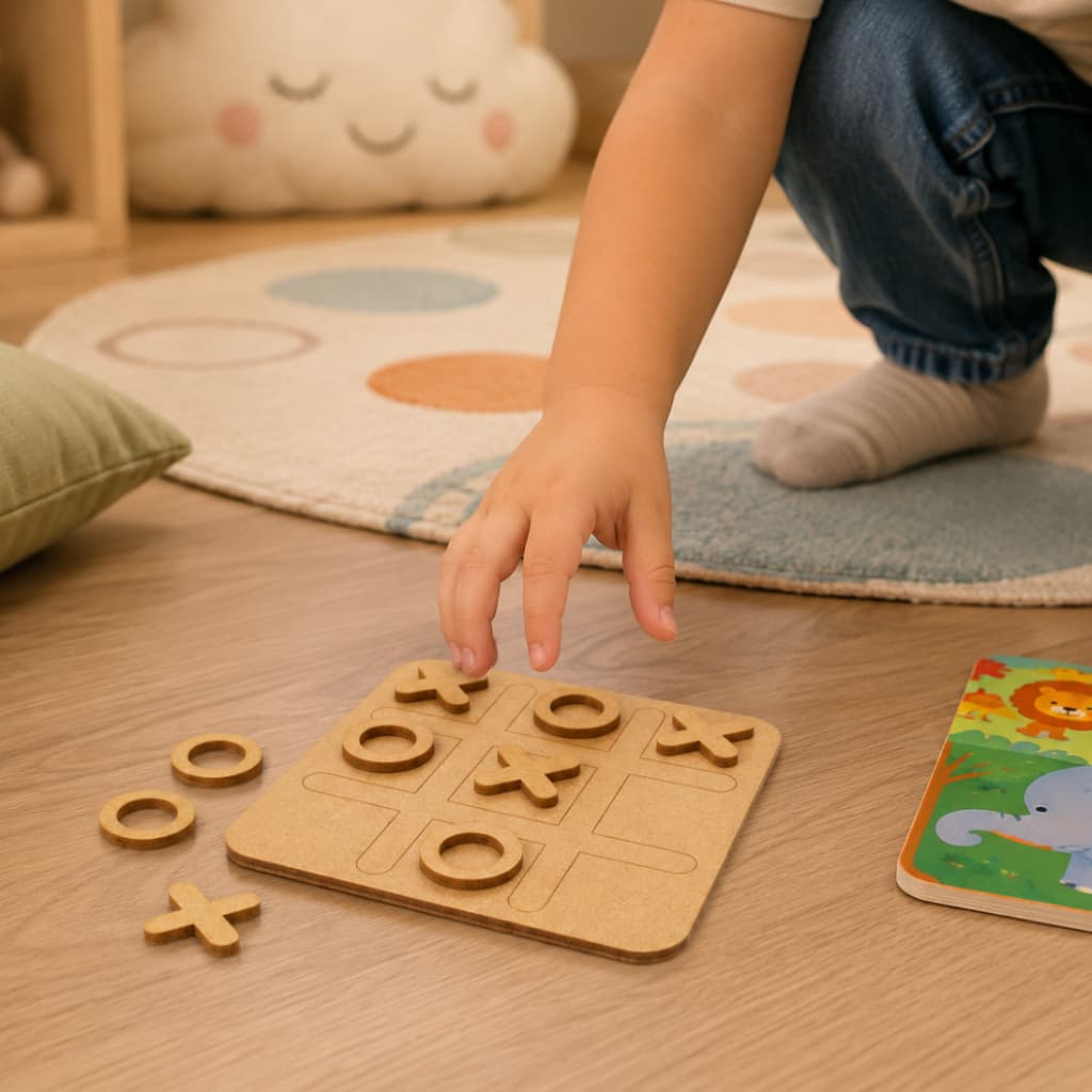 30 Jogo Da Velha Com Tabuleiro Brinquedo Presente Lembrancinha Em MDF Cru