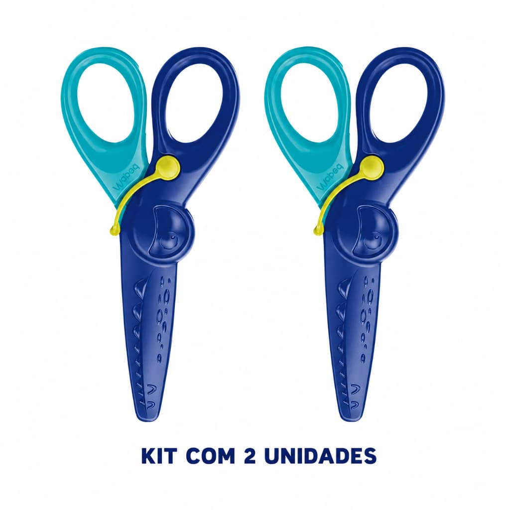 Kit 2 Unidades Tesoura Escolar 12cm Pulse Jacaré