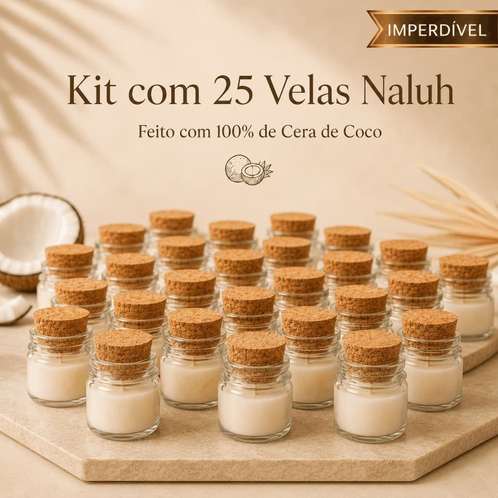 25 Mini velas Aromáticas Veganas 100% Cêra de Côco Premium - SEM Personalização  - Lembrancinhas Brindes Charmosa