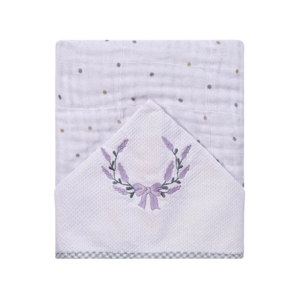 Toalha Soft Bebê Bordada lavanda Baby Joy