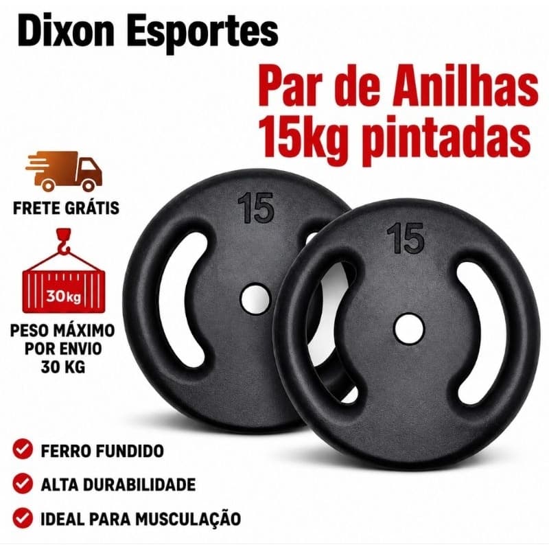 Par De Anilhas 15kg Pintadas (2×15kg) Treinos Musculação Academia