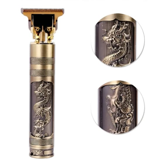 Máquina De Acabamento Profissional Para Cabelo E Barba Dourada Recarregável 127/220v