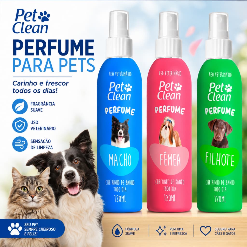 Perfume para Cachorro e Gato Pet Clean - 120 ml