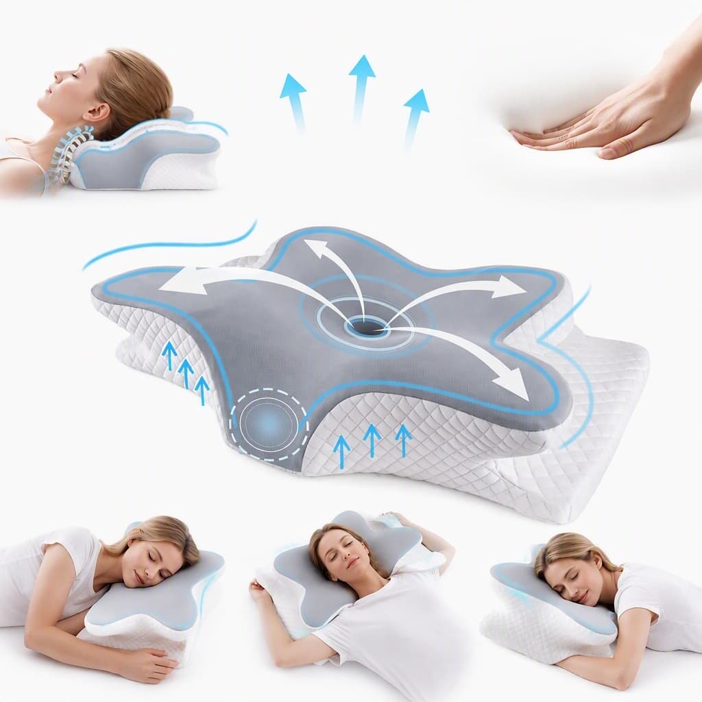 Travesseiro Ortopedico Cervical Hipoalergenico Antiacaro Inteligente Bom Ortopedico Relaxmax · Travesseiro Cervical... B