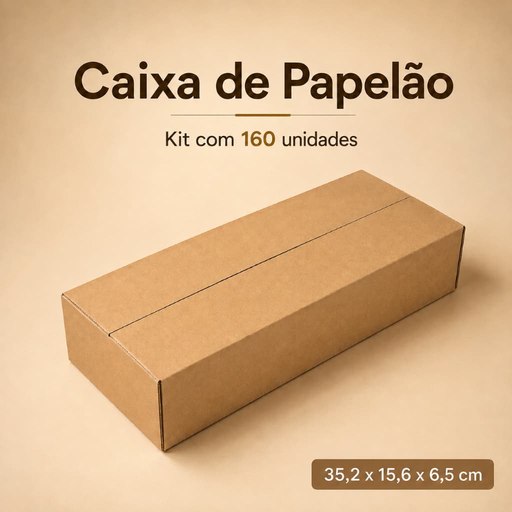 Kit Caixas De Papelão Correios Ecommerce Embalagem Reforçada Segura 35x15x6,5 cm