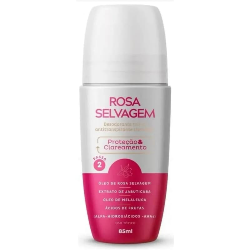 DESODORANTE  Rosa Selvagem  Roll-on Antitranspirante  Clareador 85ml