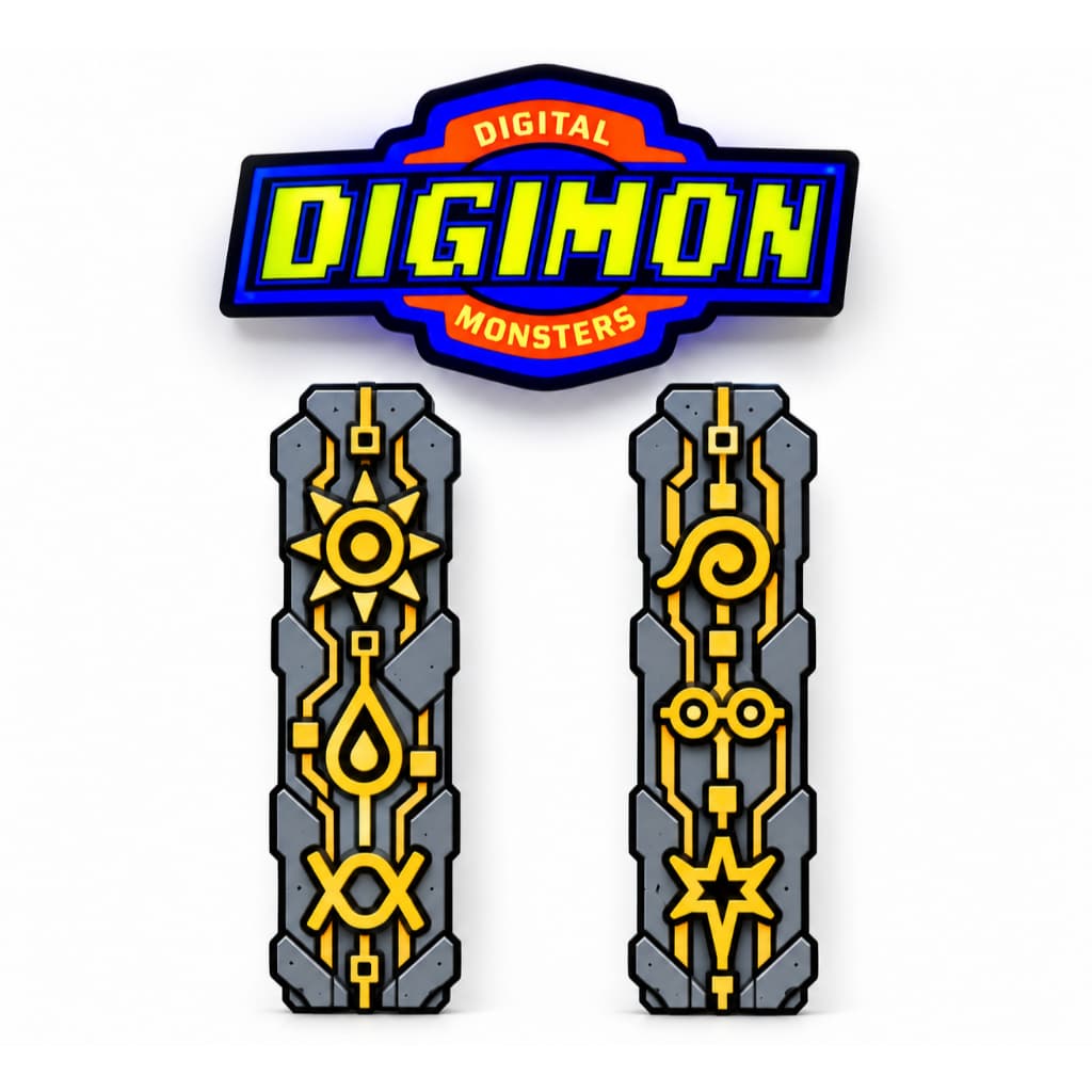 Expositor Digimon para Bonecos e Miniaturas Colecionáveis com LED – Display Temático para Figures e Decoração
