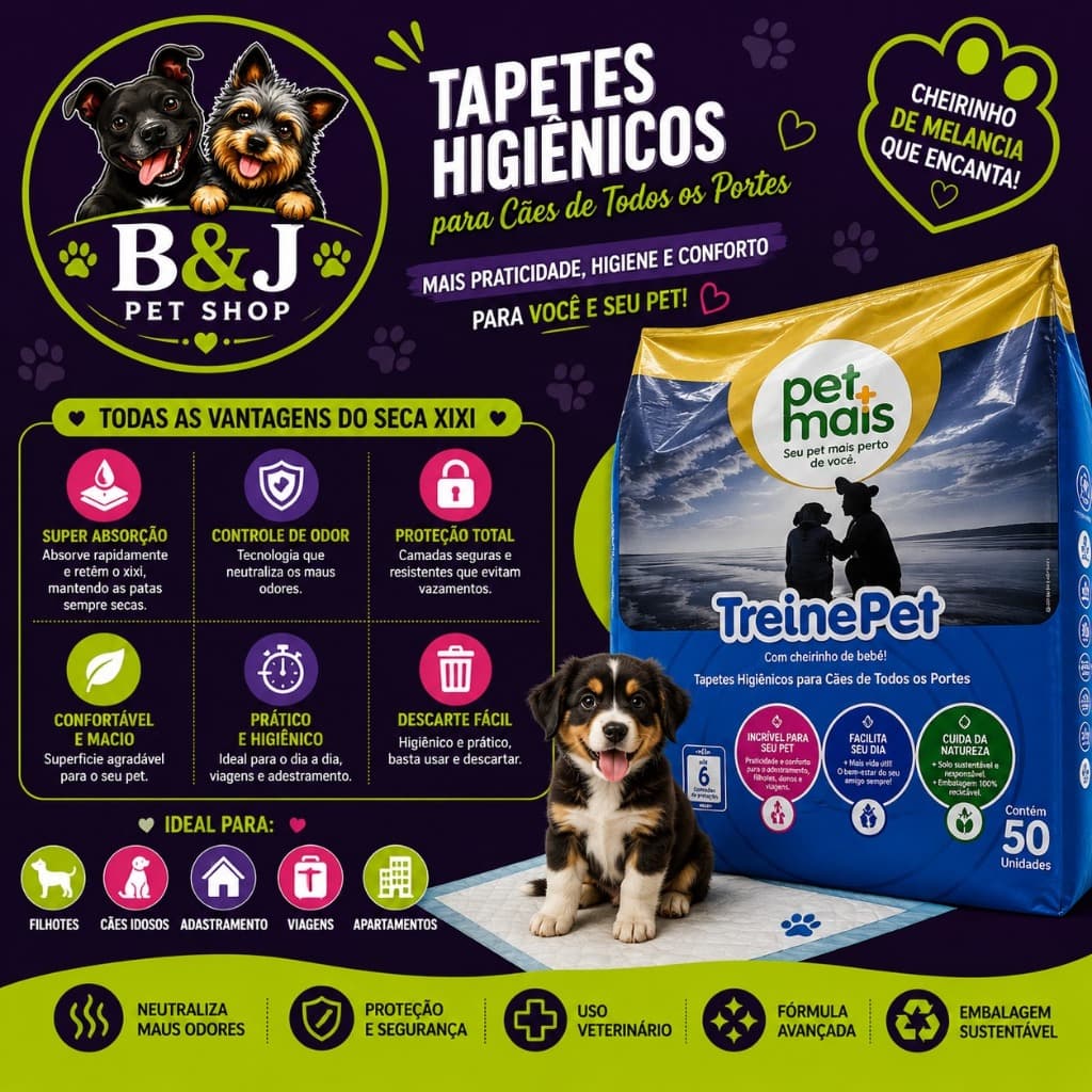 Tapetes Higiênicos Treine Pet 50 Unidades | Tapete para Cães